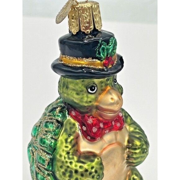 Old World Christmas Green Sea‎ Turtle Ornament Hand Blown Glass Hand Painted EUC - Picture 9 of 13